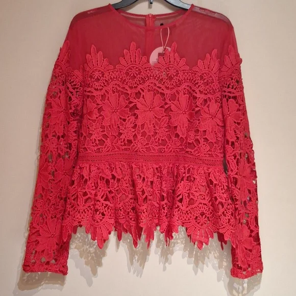 Boohoo red peplum top - Picture 3 of 6